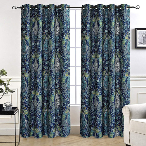 Langley Street Kew Gardens Polyester Blackout Curtains / Drapes Pair